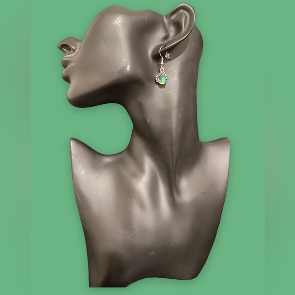 Multi-hue Colored Stone Dangle Earrings - Picture 2 of 2